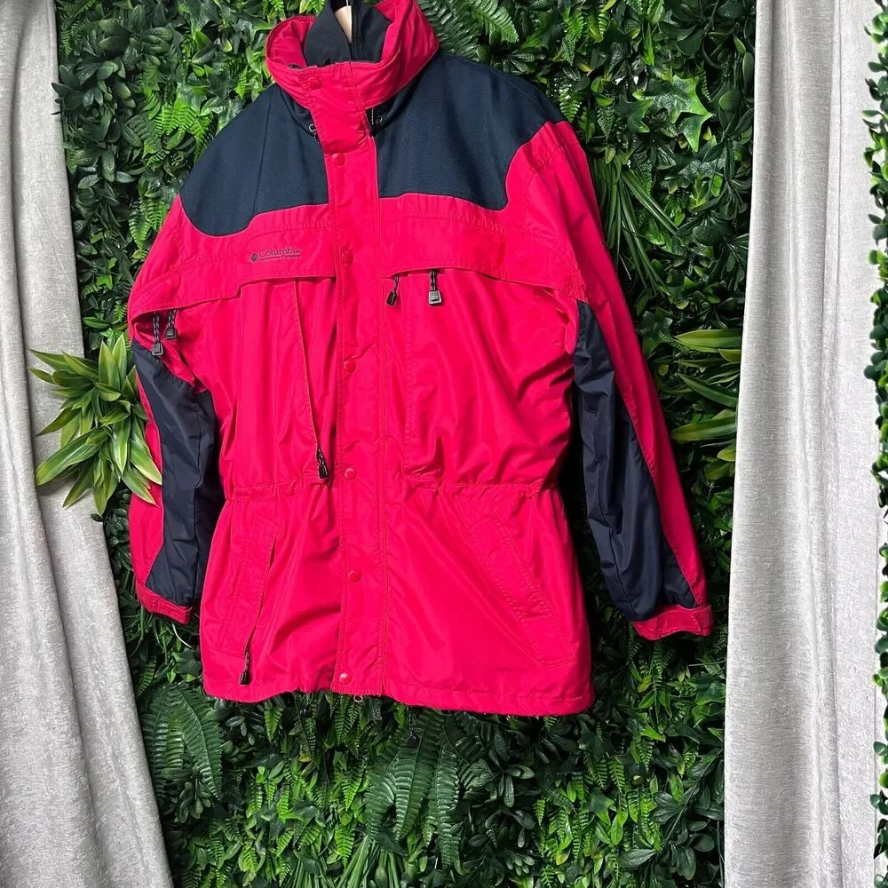COLUMBIA SPORTSWEAR Jacket Mens M Red Black Bugaboo Full Zip 2 In 1 Fleece Lined